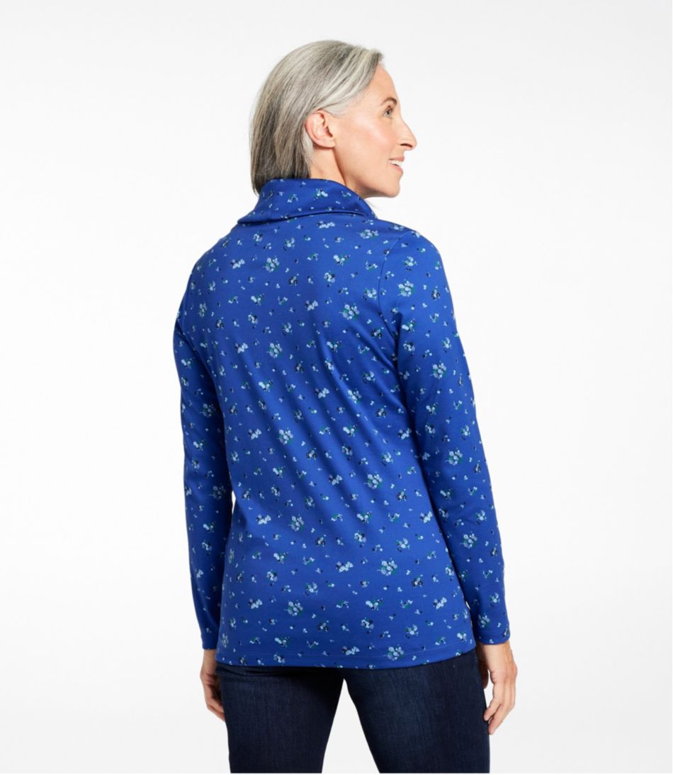 L.L.Bean US | Women's Pima Cotton Tee, Long-Sleeve Cowlneck Print