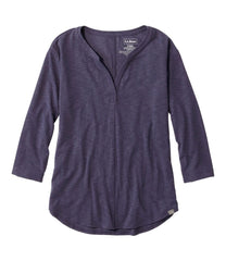 L.L.Bean Discount | Women's Streamside Tee, Three-Quarter-Sleeve Splitneck