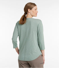 L.L.Bean Discount | Women's Streamside Tee, Three-Quarter-Sleeve Splitneck