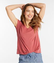 L.L.Bean Outlet | Women's Organic Cotton Tee, V-Neck Cap-Sleeve