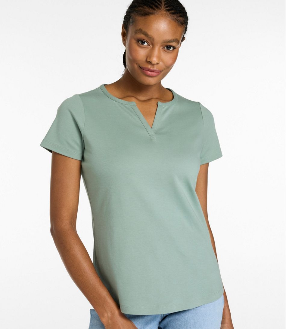 L.L.Bean On Sale | Women's Tee, Short-Sleeve Notch-Neck