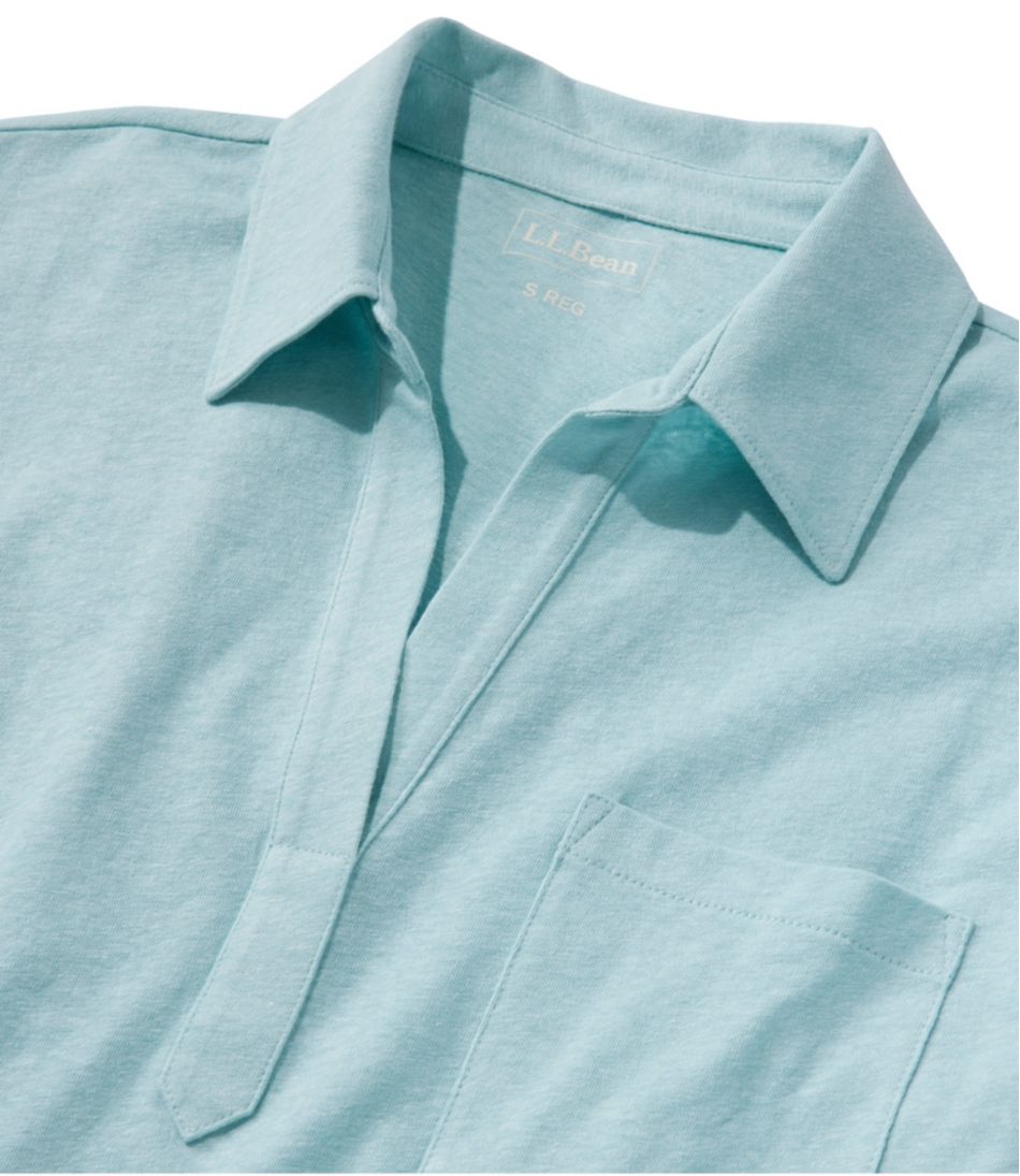 L.L.Bean For Sale | Women's Linen/Cotton Tee, Three-Quarter-Sleeve Splitneck Polo