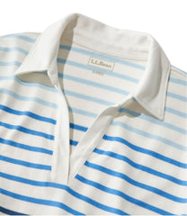 L.L.Bean New | Women's Heritage Mariner Top, Splitneck Polo Three-Quarter-Sleeve Stripe