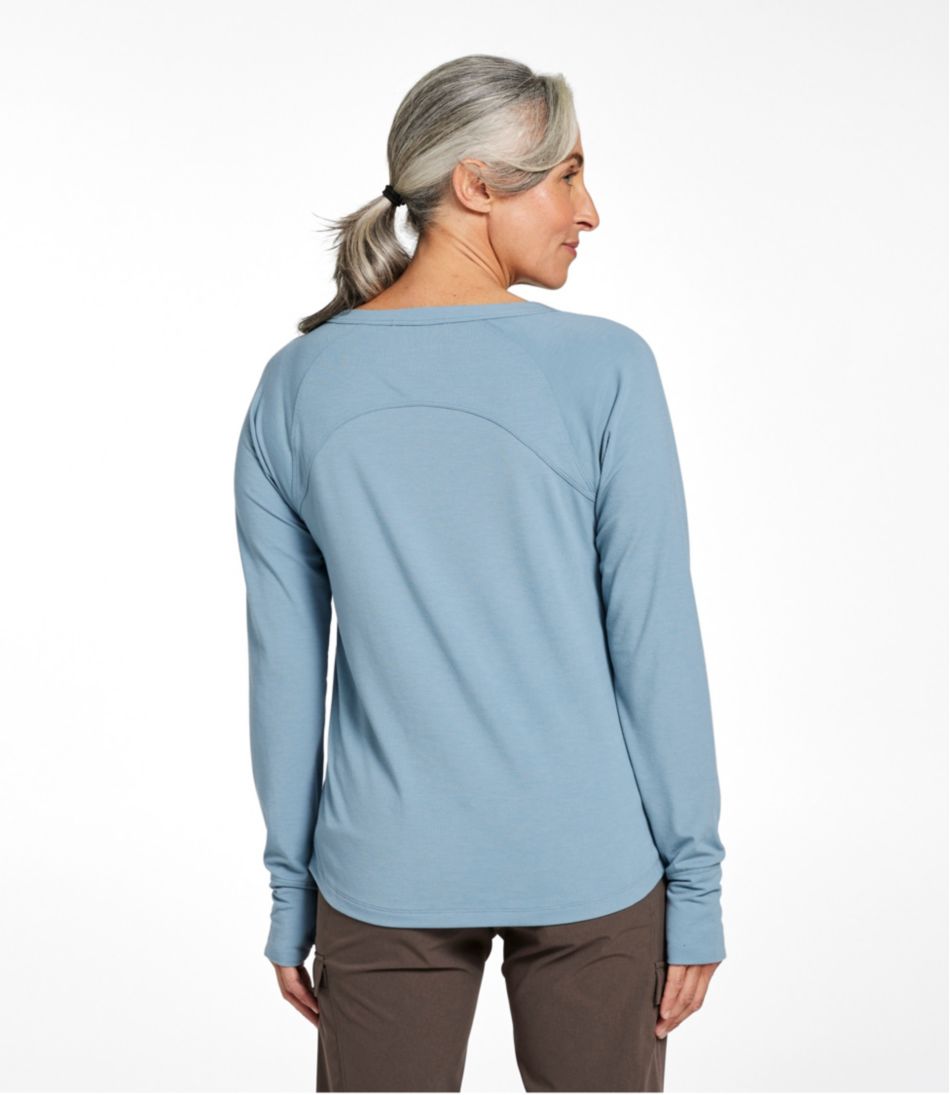 L.L.Bean Online | Women's Ribbed Performance Tee, Long-Sleeve Splitneck