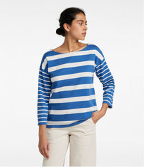 L.L.Bean Discount | Women's Heritage Mariner Top, Boatneck Three-Quarter-Sleeve Blocked Stripe