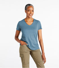L.L.Bean Sale | Women's Organic Cotton Tee, V-Neck Short-Sleeve