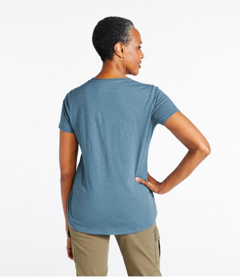 L.L.Bean Sale | Women's Organic Cotton Tee, V-Neck Short-Sleeve