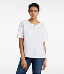 L.L.Bean Discount | Women's Signature Slub Tee, Short-Sleeve Henley