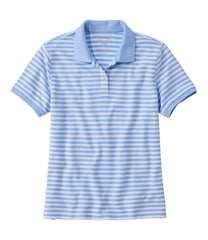 L.L.Bean New | Women's Premium Double L Polo, Short-Sleeve Relaxed Fit Stripe