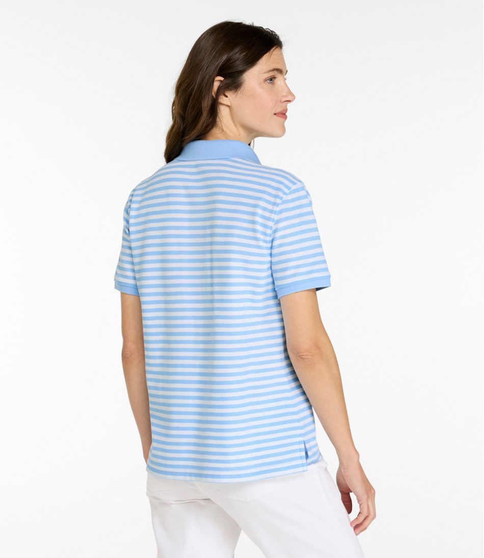 L.L.Bean New | Women's Premium Double L Polo, Short-Sleeve Relaxed Fit Stripe
