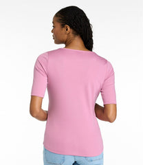 L.L.Bean Outlet | Women's Pima Cotton Tee, Elbow-Sleeve Boatneck