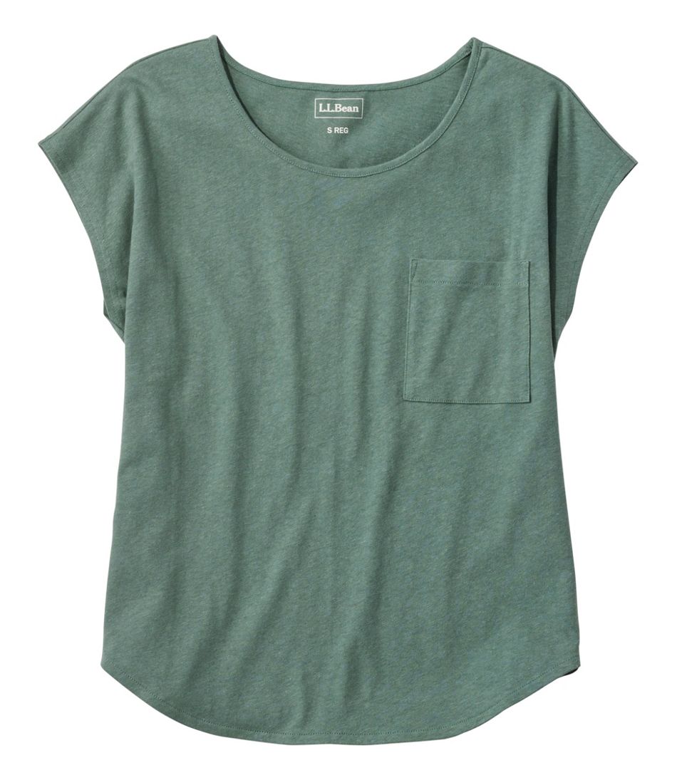 L.L.Bean On Sale | Women's Linen/Cotton Tee, Short-Sleeve Scoopneck