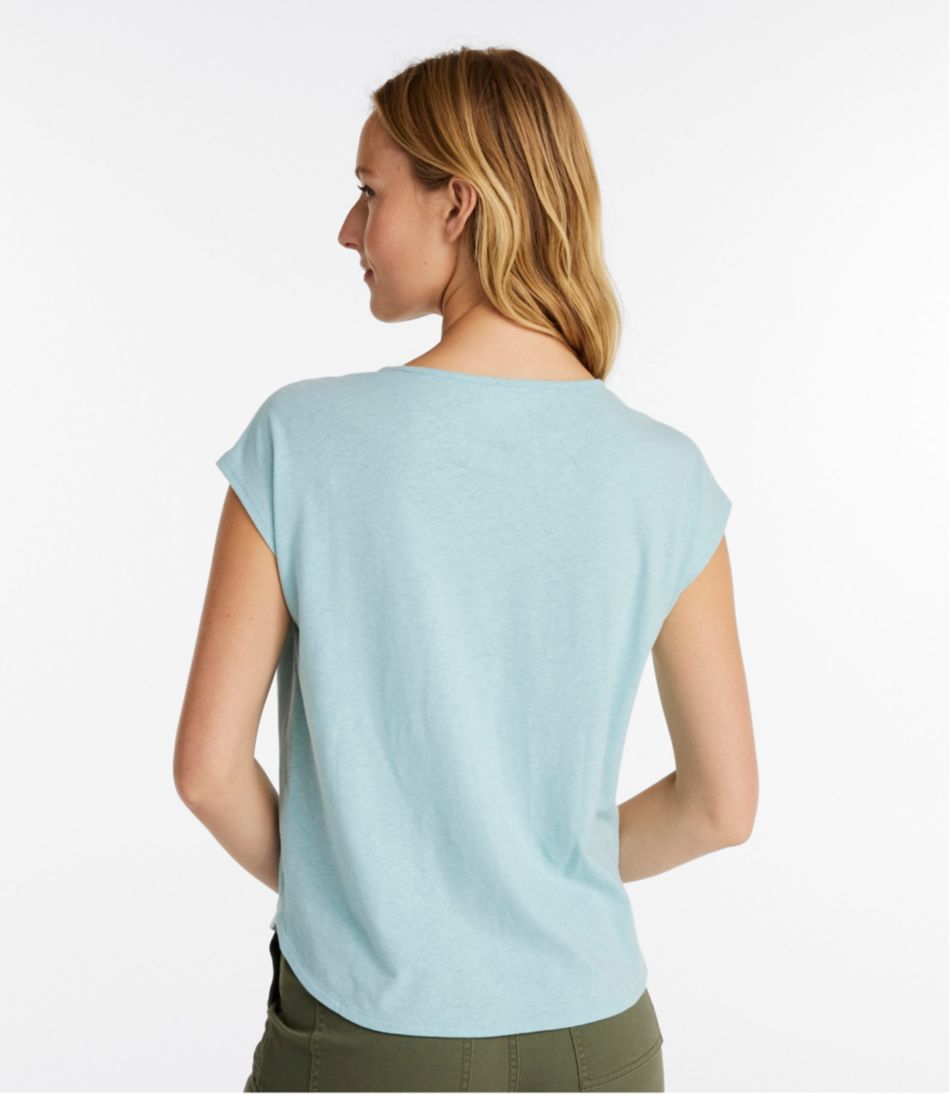 L.L.Bean On Sale | Women's Linen/Cotton Tee, Short-Sleeve Scoopneck