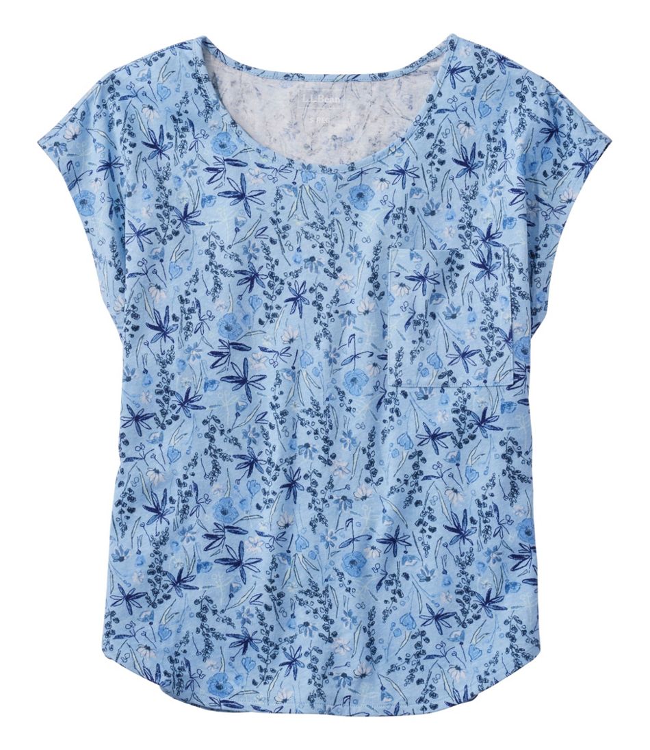 L.L.Bean Online | Women's Linen/Cotton Tee, Short-Sleeve Scoopneck Print