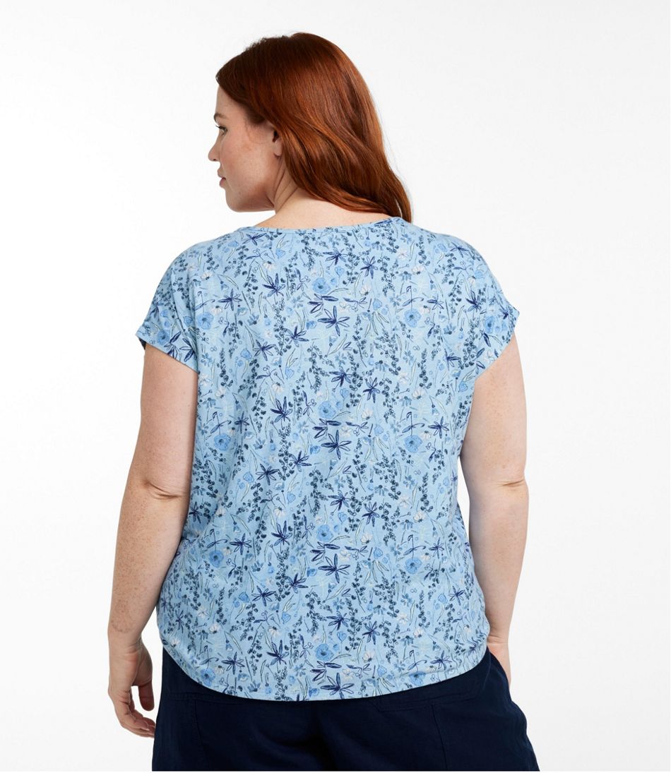 L.L.Bean Online | Women's Linen/Cotton Tee, Short-Sleeve Scoopneck Print