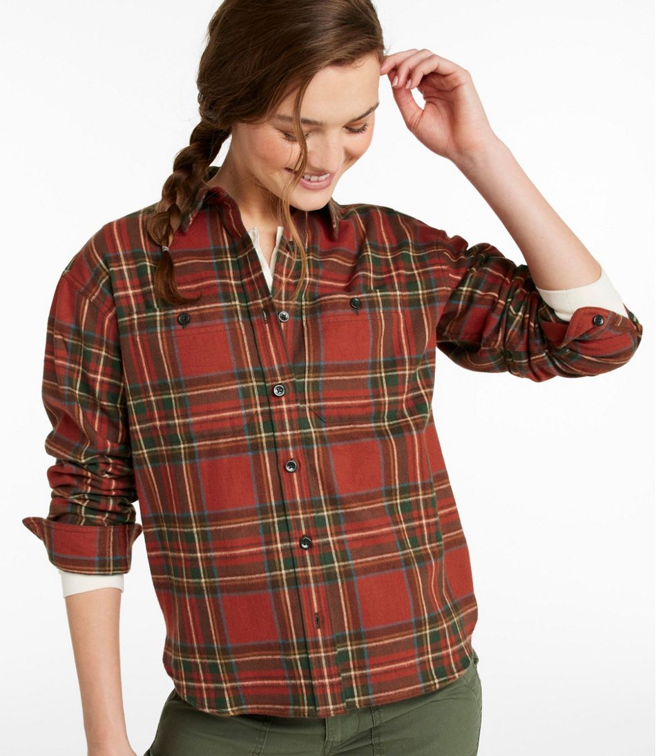 L.L.Bean US | Women's Scotch Plaid Flannel Shirt, Boyfriend