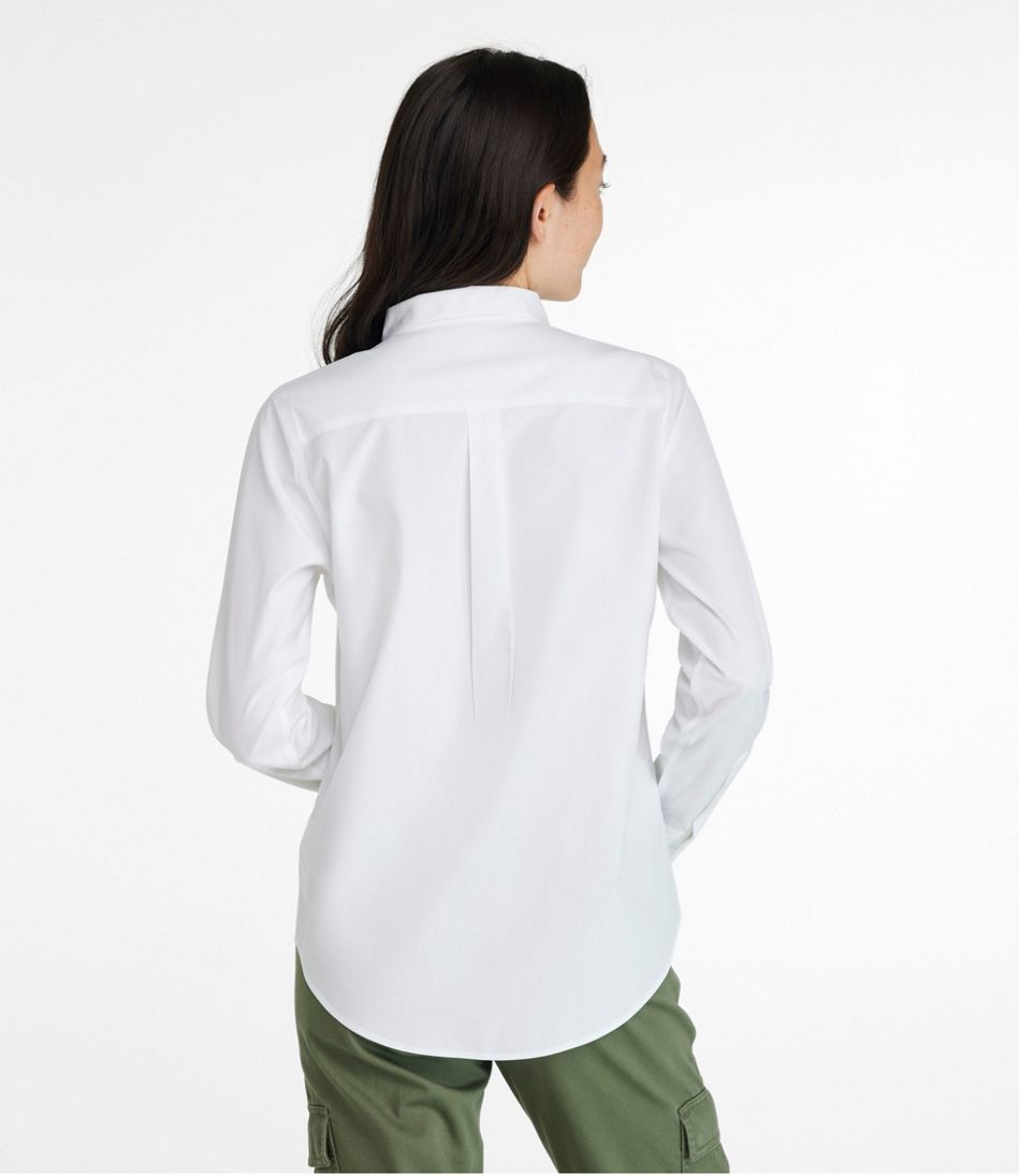 L.L.Bean Online | Women's Wrinkle-Free Pinpoint Oxford Shirt, Long-Sleeve Relaxed Fit