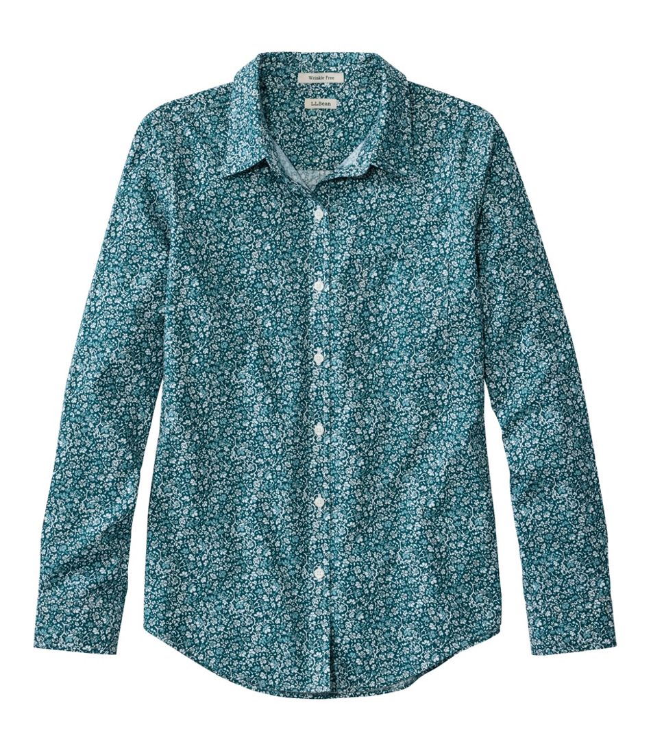 L.L.Bean For Sale | Women's Wrinkle-Free Pinpoint Oxford Shirt, Relaxed Fit Long-Sleeve Print