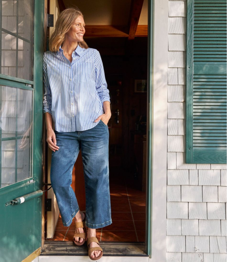 L.L.Bean US | Women's Essential Cotton Poplin Shirt, Long-Sleeve