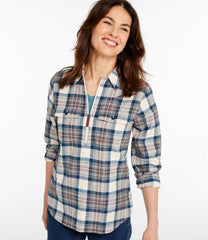 L.L.Bean | Women's Scotch Plaid Flannel Shirt, Quarter-Zip