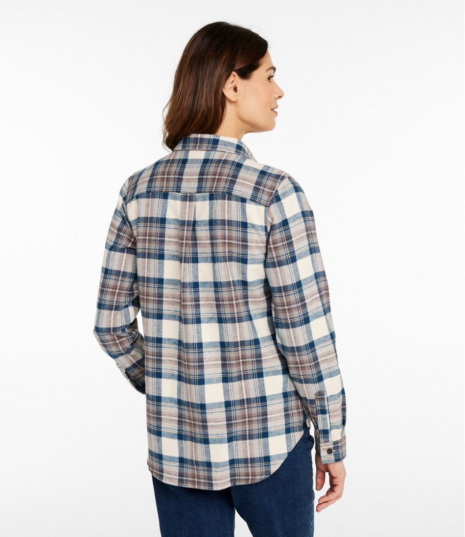 L.L.Bean | Women's Scotch Plaid Flannel Shirt, Quarter-Zip