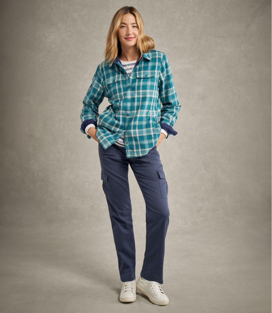 L.L.Bean Outlet | Women's Fleece-Lined Flannel Shirt, Snap-Front Plaid