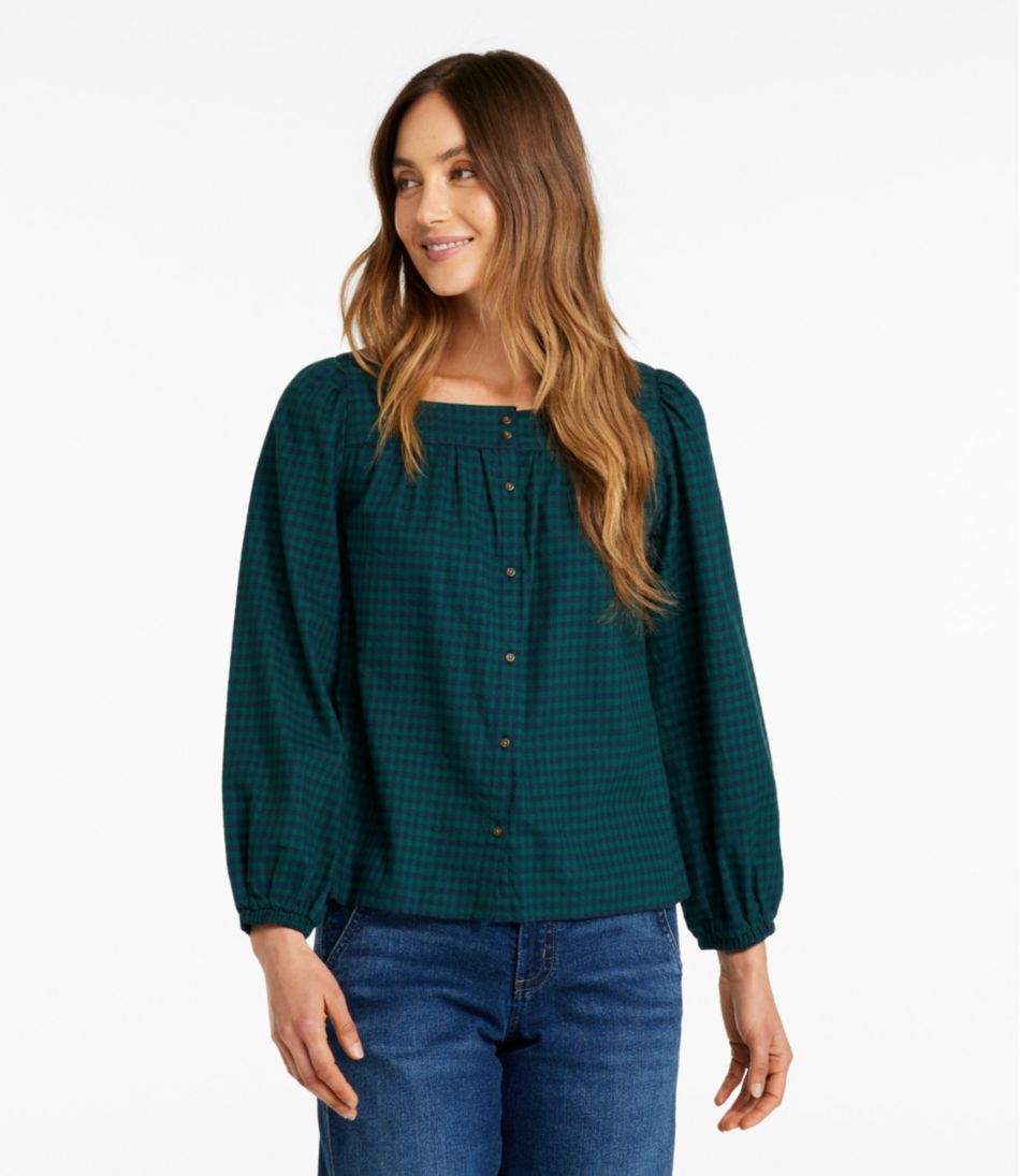 L.L.Bean For Sale | Women's Whisperweight Flannel Shirt, Squareneck