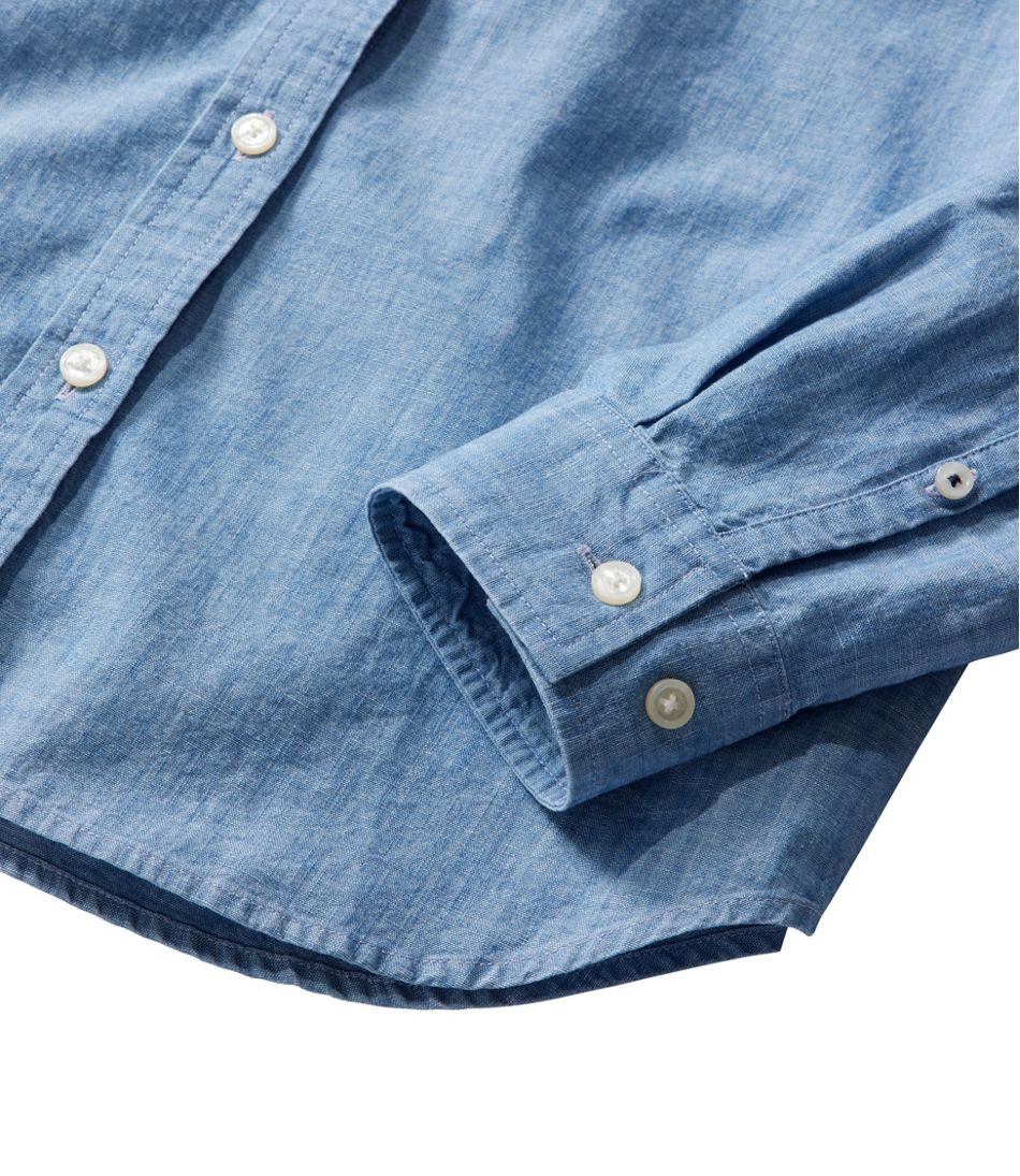 L.L.Bean US | Women's Essential Cotton Shirt, Chambray Long Sleeve
