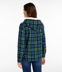 L.L.Bean Outlet | Women's Scotch Plaid Flannel Shirt, Sherpa-Lined Zip Hoodie