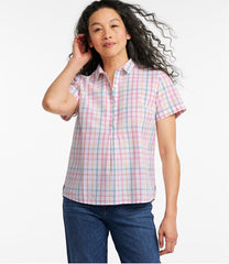 L.L.Bean On Sale | Women's Vacationland Seersucker Shirt, Short-Sleeve Popover Plaid
