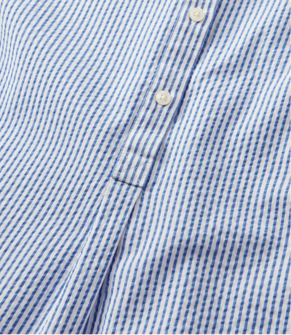 L.L.Bean Sale | Women's Vacationland Seersucker Shirt, Short-Sleeve Popover Stripe
