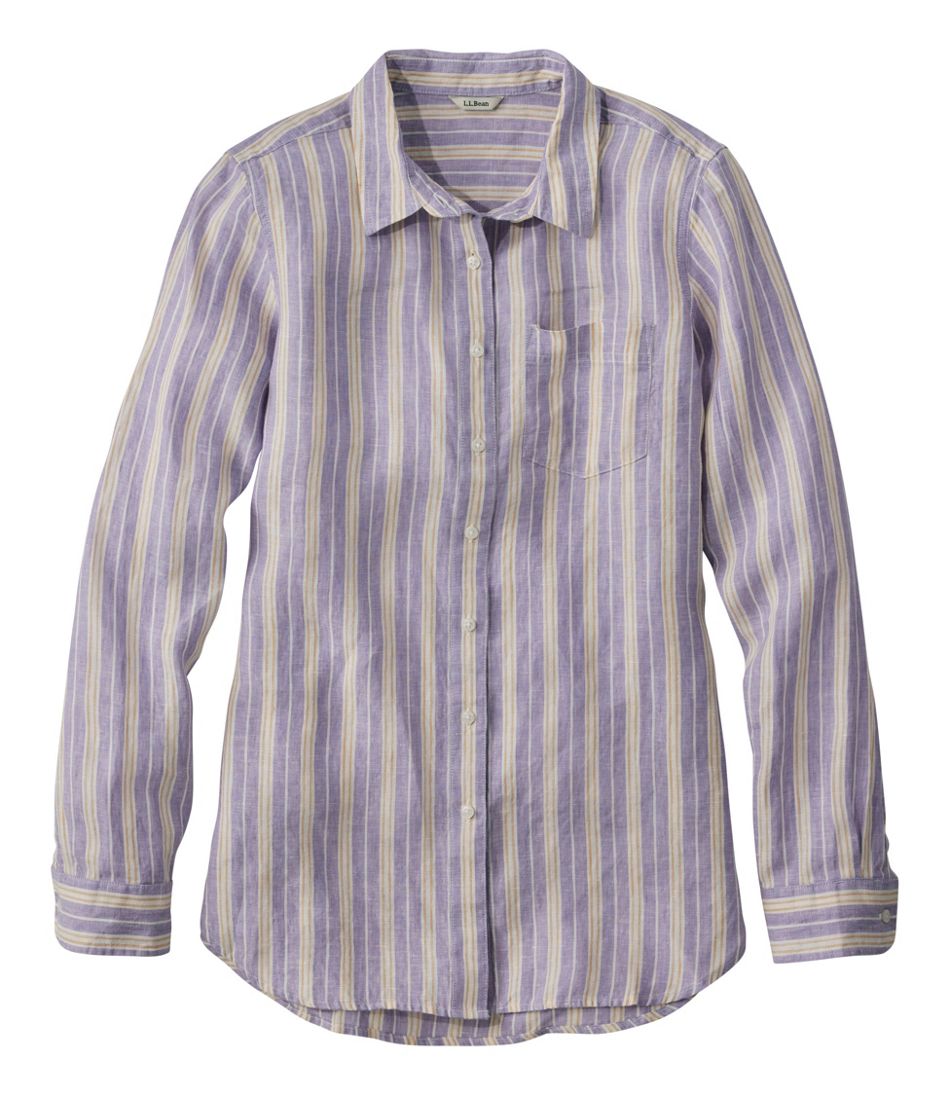 L.L.Bean On Sale | Women's Premium Washable Linen Shirt, Tunic Stripe