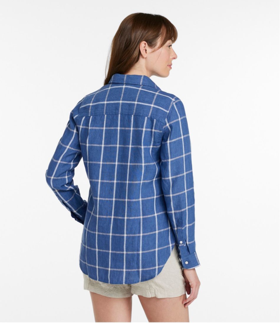 L.L.Bean On Sale | Women's Premium Washable Linen Shirt, Tunic Stripe
