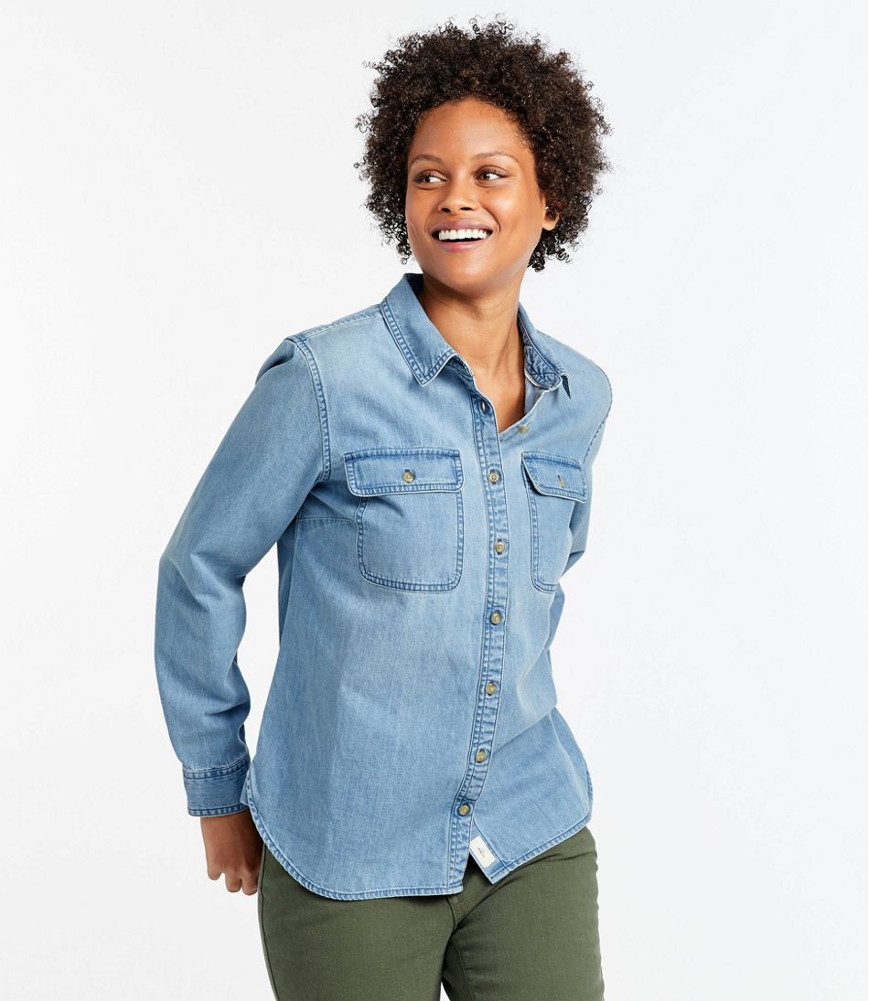 L.L.Bean Online | Women's L.L. Bean Heritage Washed Denim Shirt, Long-Sleeve