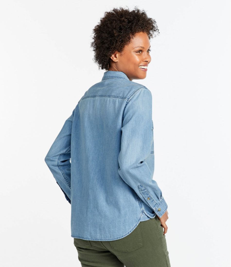 L.L.Bean Online | Women's L.L. Bean Heritage Washed Denim Shirt, Long-Sleeve