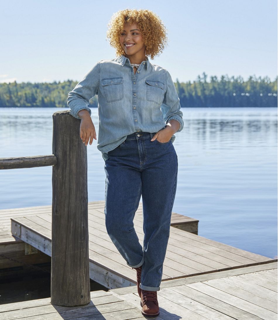 L.L.Bean Online | Women's L.L. Bean Heritage Washed Denim Shirt, Long-Sleeve