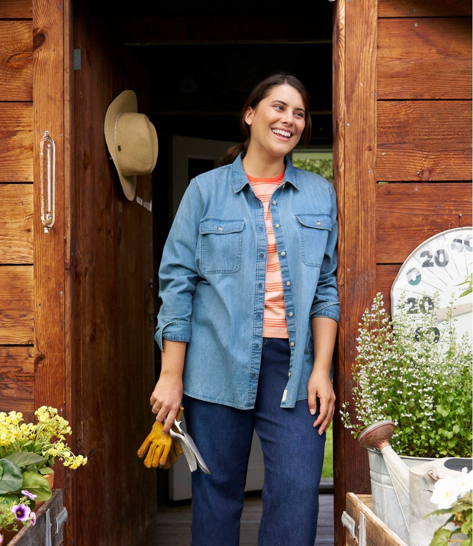 L.L.Bean Online | Women's L.L. Bean Heritage Washed Denim Shirt, Long-Sleeve