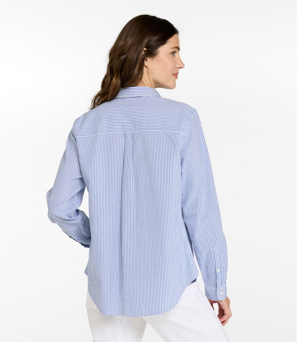 L.L.Bean Sale | Women's Vacationland Seersucker Shirt, Long-Sleeve