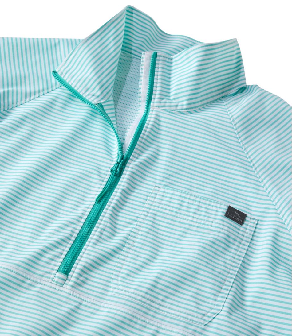 L.L.Bean Online | Women's Everyday SunSmart® Woven Shirt, Quarter-Zip Pullover Colorblock
