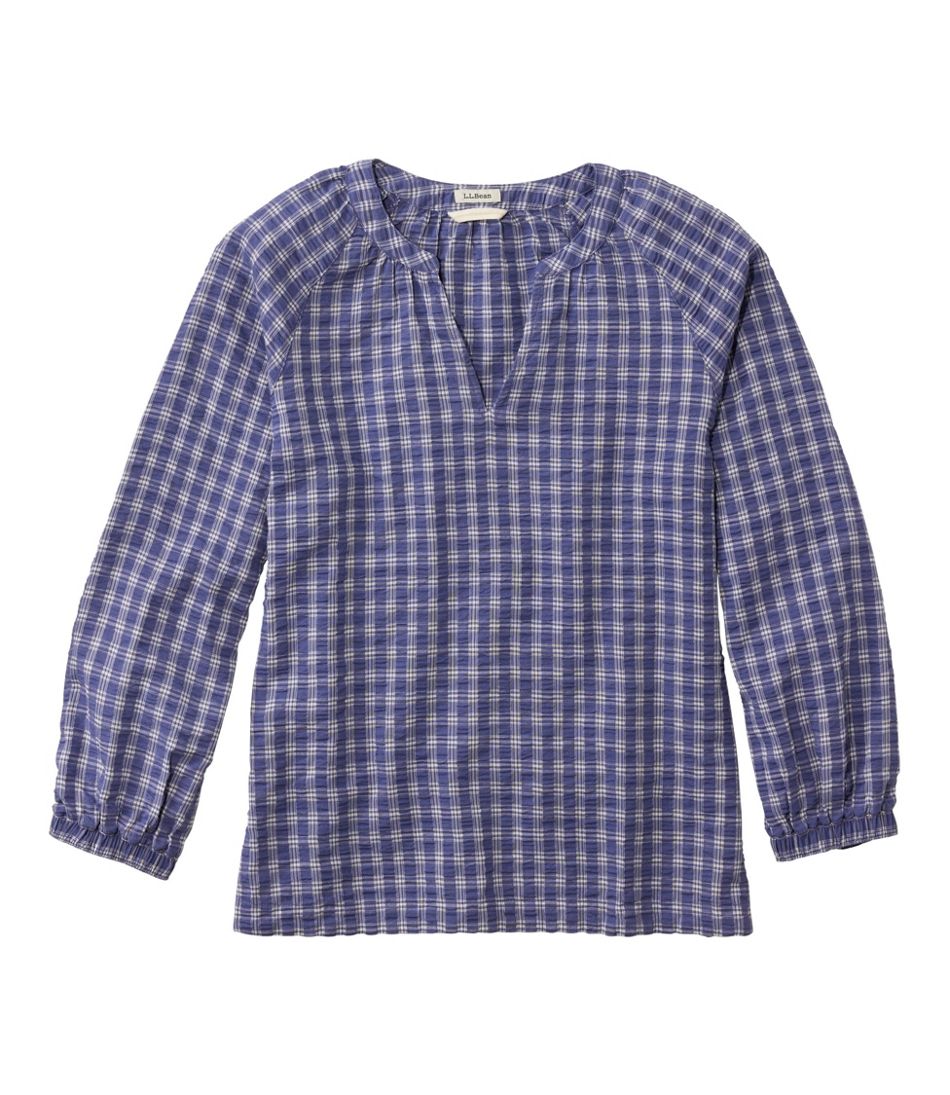 L.L.Bean Discount | Women's Bean's Seacoast Seersucker Splitneck Shirt
