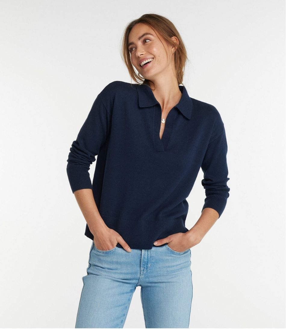 L.L.Bean Sale | Women's Cotton/Cashmere Sweater, Polo