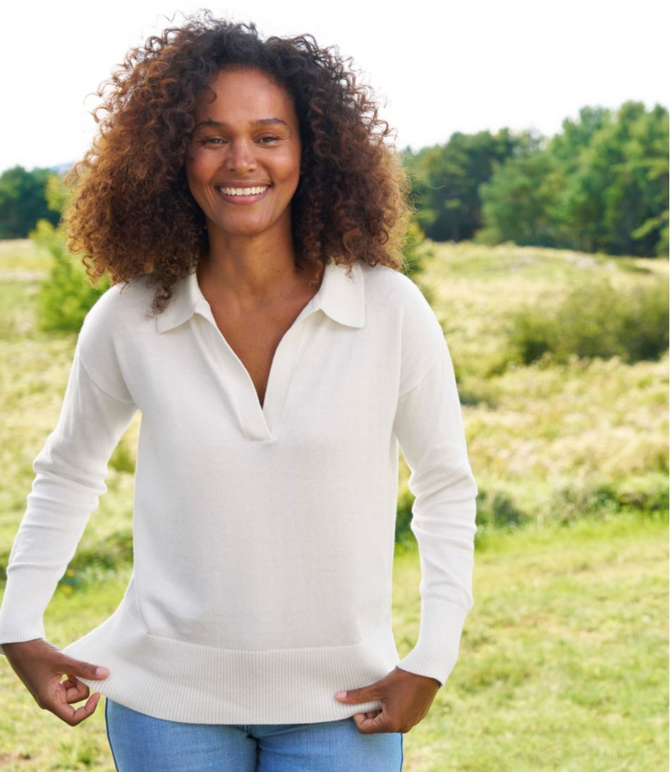 L.L.Bean Sale | Women's Cotton/Cashmere Sweater, Polo