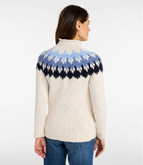 L.L.Bean New | Women's Cotton Ragg Sweater, Funnelneck Pullover Fair Isle