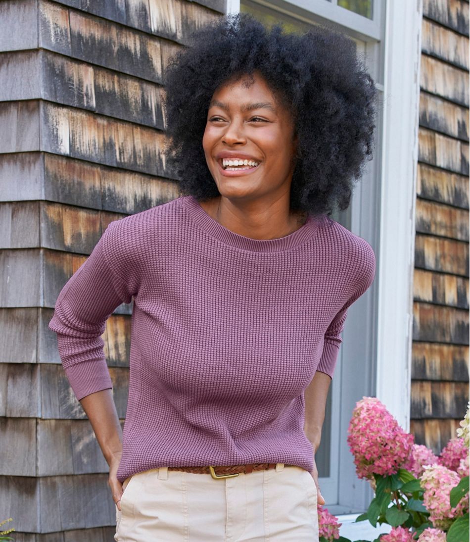 L.L.Bean Online | Women's Sunwashed Waffle Sweater, Pullover