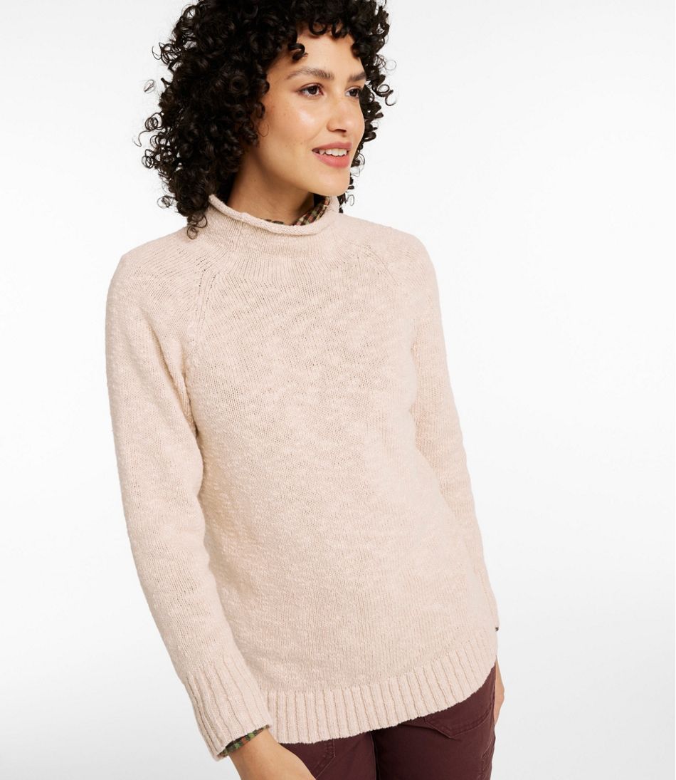 L.L.Bean Sale | Women's Cotton Ragg Sweater, Funnelneck Pullover