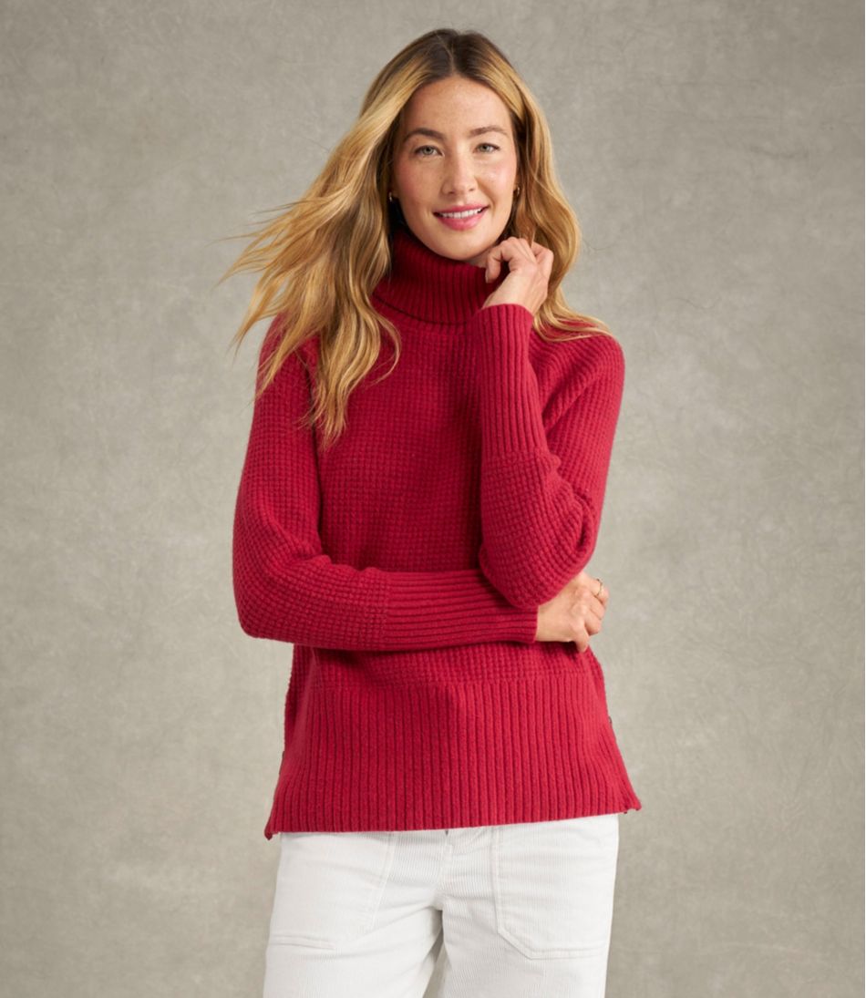 L.L.Bean On Sale | Women's SuperSoft Waffle Sweater, Turtleneck