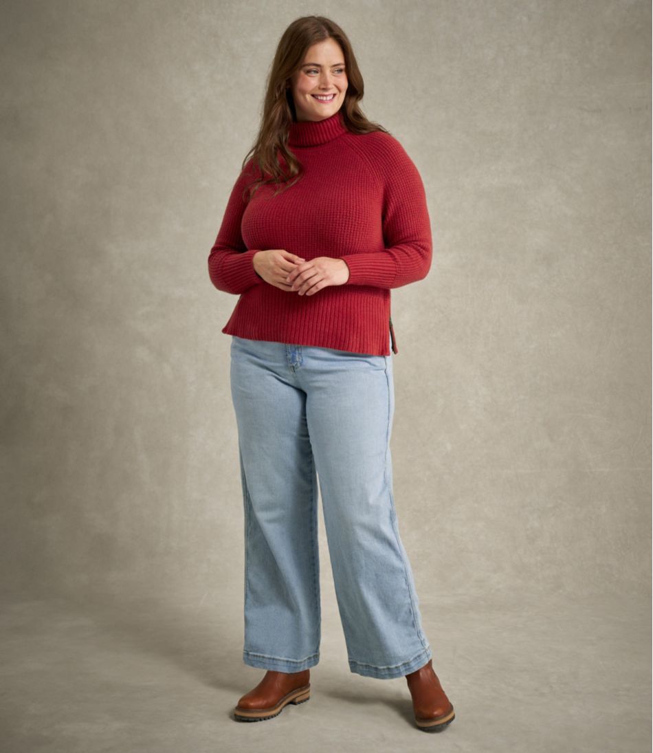 L.L.Bean On Sale | Women's SuperSoft Waffle Sweater, Turtleneck