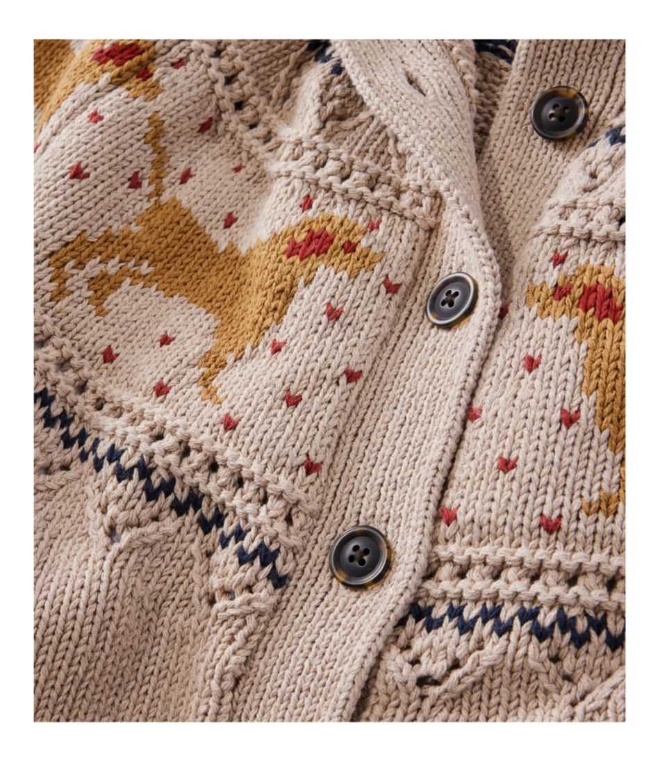 L.L.Bean For Sale | Women's Signature Cotton Fisherman Sweater, Short Cardigan Fair Isle