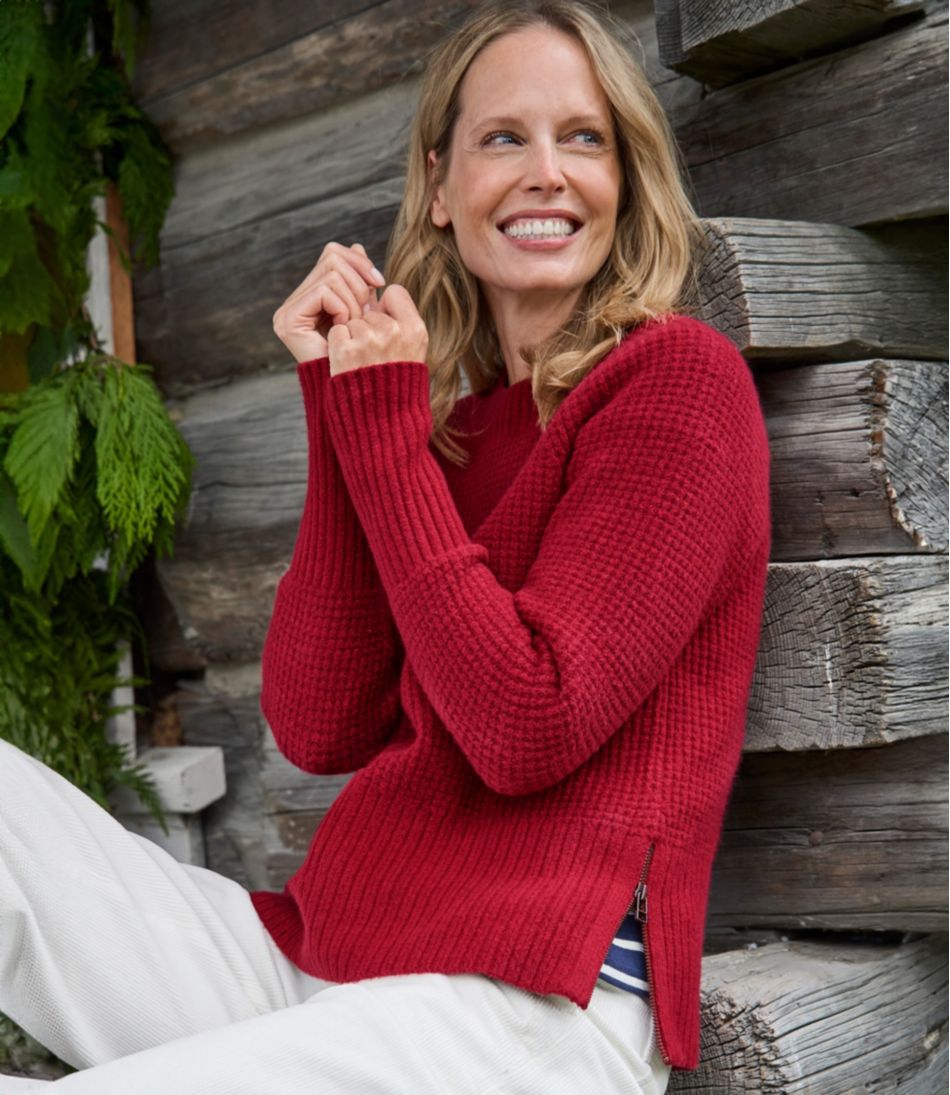 L.L.Bean Sale | Women's SuperSoft Waffle Sweater, Crewneck