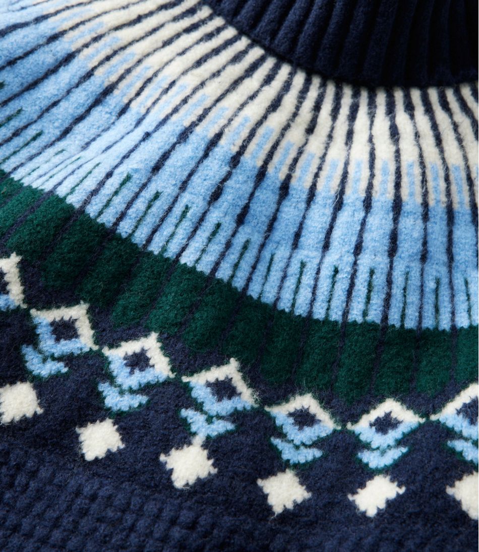 L.L.Bean US | Women's SuperSoft Waffle Sweater, Turtleneck Fair Isle